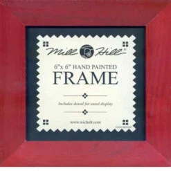 Holiday Red Solid Color Mill Hill 6 X 6 Wooden Frame GBFRM9