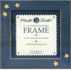 Matte Black Primitive Stars Hand Painted Mill Hill 6 X 6 Frame GBFRFA6