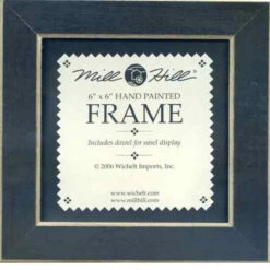 Matte Black Solid Color Gold Trim Mill Hill 6 X 6 Wooden Frame GBFRM1