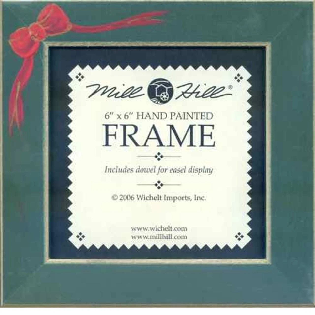 Matte Green With Red Bow Mill Hill 6 X 6 Wooden Frame GBFRFA8 3 Matte Green With Red Bow Mill Hill 6 X 6 Wooden Frame GBFRFA8