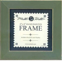 Olive Solid Color Gold Trim Mill Hill 6 X 6 Wooden Frame GBFRM12