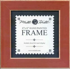 Rust Solid Color Hand Painted Mill Hill 6 X 6 Wooden Frame GBFRM13