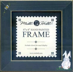 Matte Blue Bee And Bunny Mill Hill 6x6 Wooden Frame GBFRFA12