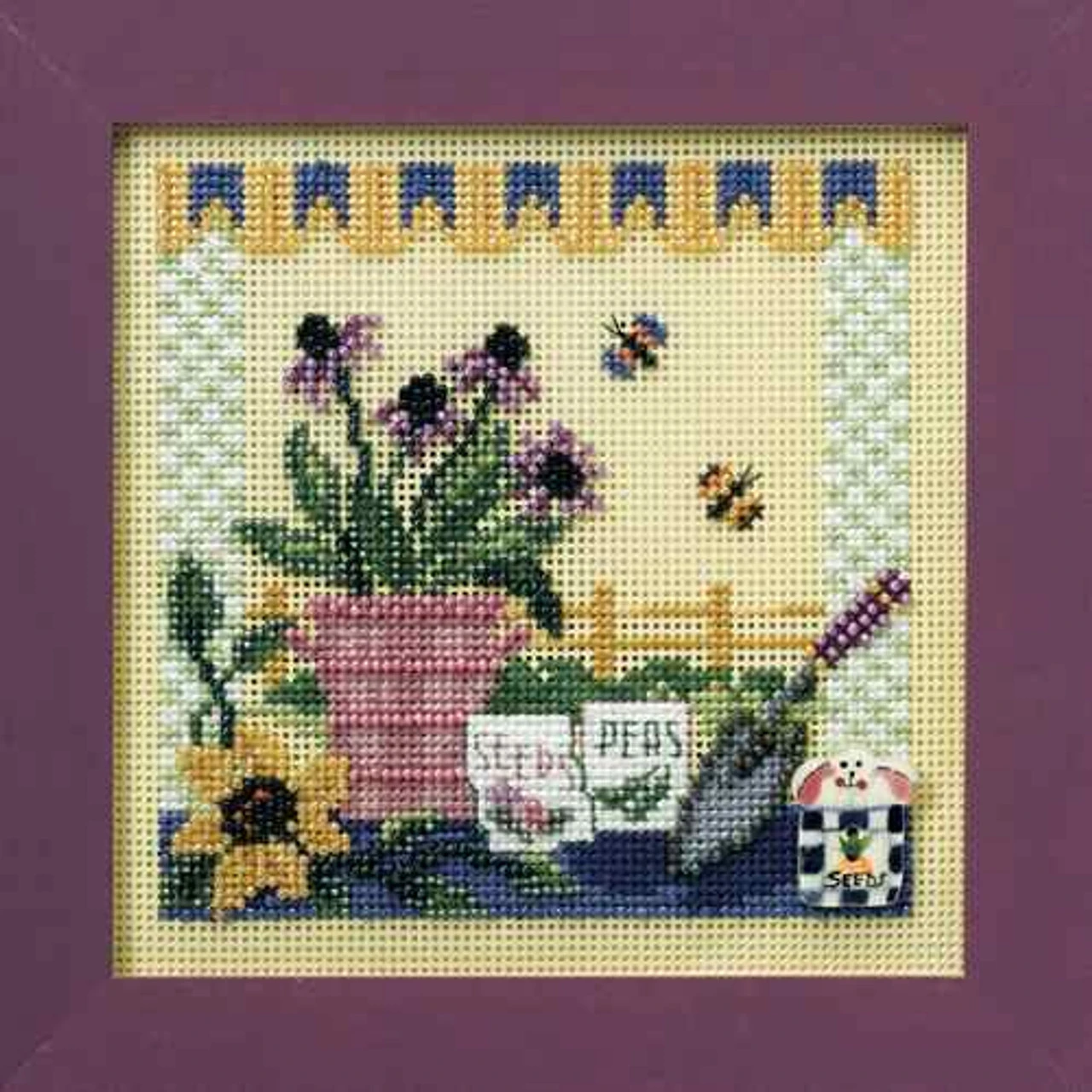 Potting Table Cross Stitch Kit Mill Hill 2008 Buttons & Beads Spring 4 Potting Table Cross Stitch Kit Mill Hill 2008 Buttons & Beads Spring - Image 2