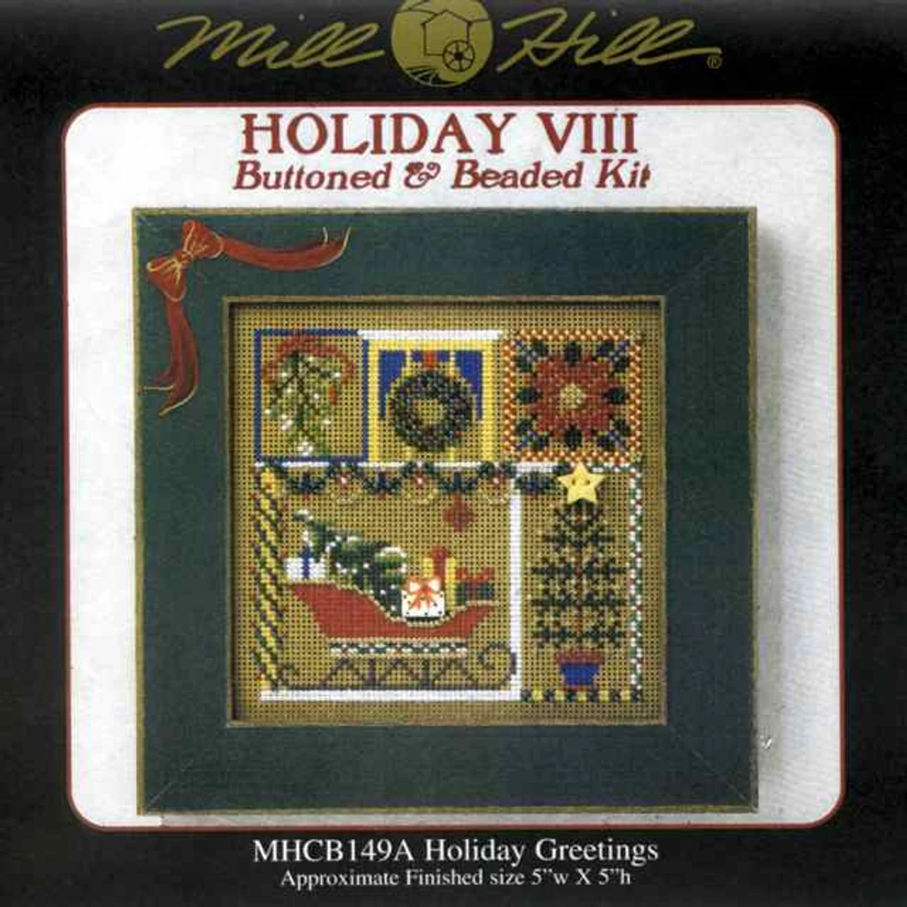 Holiday Greetings Bead Cross Stitch Kit Mill Hill 2000 Buttons & Beads 5 Holiday Greetings Bead Cross Stitch Kit Mill Hill 2000 Buttons & Beads - Image 3