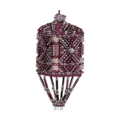 Plum Tassel Beaded Stitched Christmas Ornament Kit Mill Hill 2001