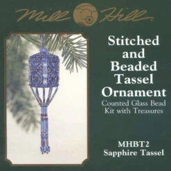 Sapphire Tassel Beaded Cross Stitched Ornament Kit Mill Hill 2001 -Mew Holidays Shop 2001 sapphire tassel001 33599.1455054113