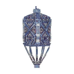 Sapphire Tassel Beaded Cross Stitched Ornament Kit Mill Hill 2001