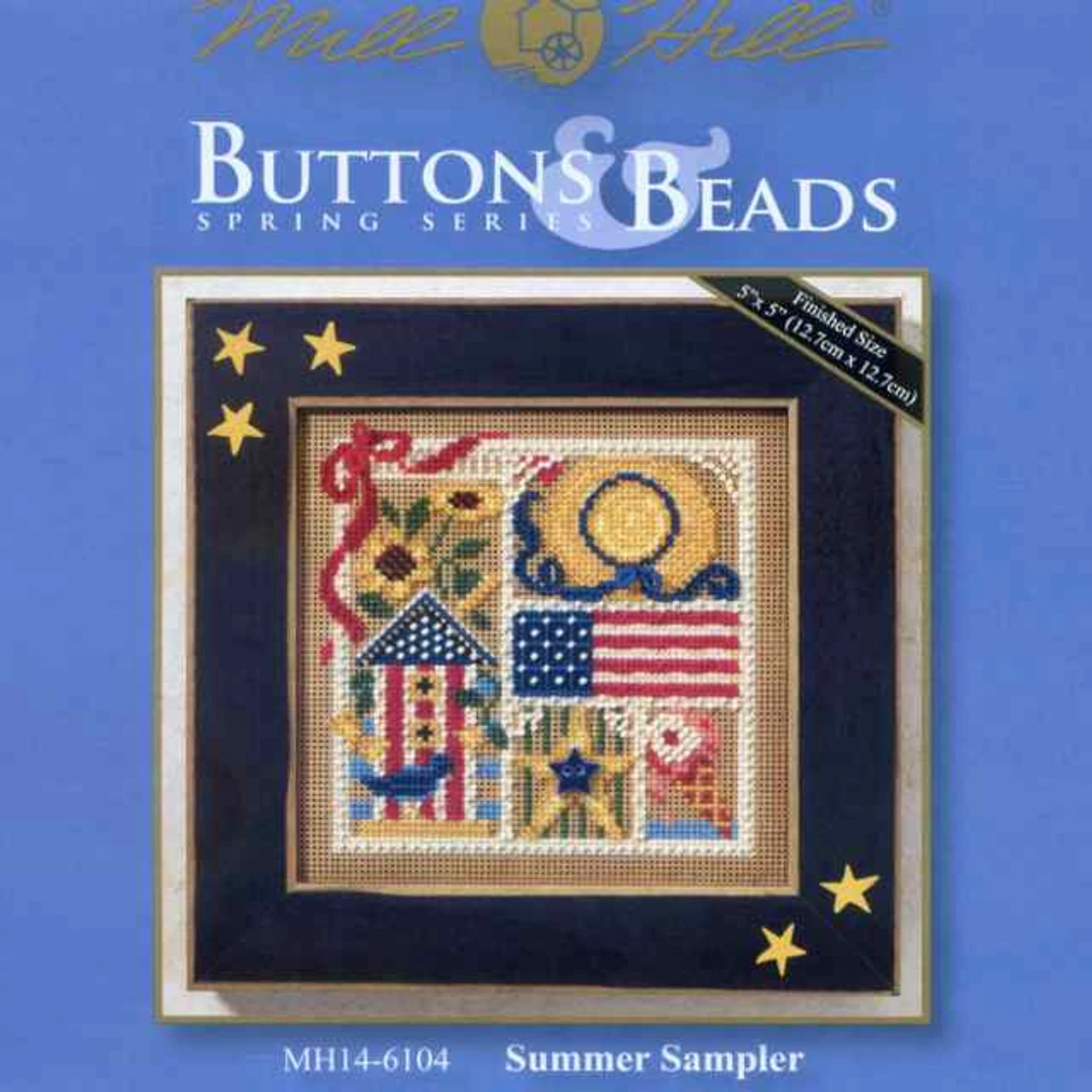 Summer Sampler Cross Stitch Kit Mill Hill 2006 Buttons & Beads Spring 5 Summer Sampler Cross Stitch Kit Mill Hill 2006 Buttons & Beads Spring - Image 3
