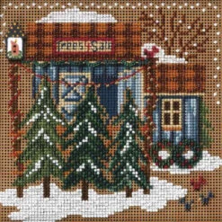 Tree Farm Bead Cross Stitch Kit Mill Hill 2006 Buttons & Beads Winter