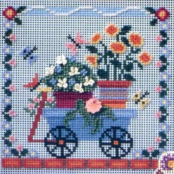 Welcome Wagon Cross Stitch Kit Mill Hill 2006 Buttons & Beads Spring