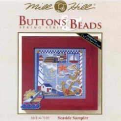 Seaside Sampler Cross Stitch Kit Mill Hill 2007 Buttons & Beads Spring -Mew Holidays Shop 2007 seaside sampler001 86932.1455056175