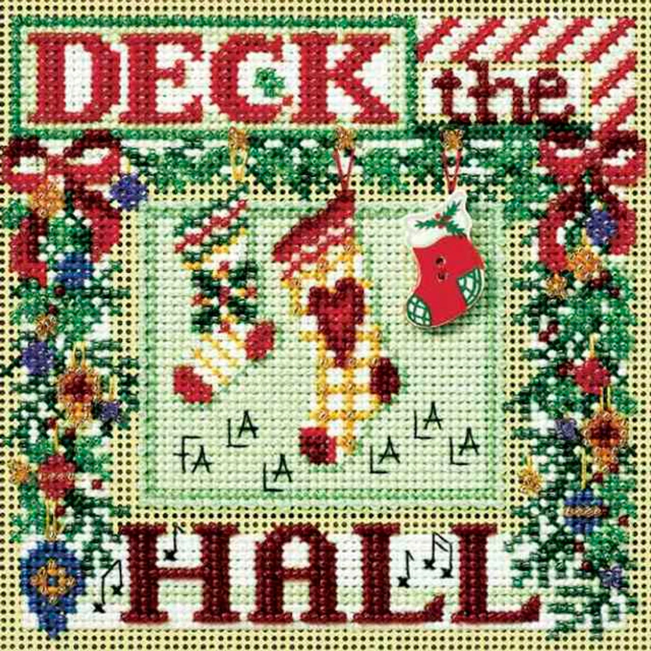 Deck The Hall Cross Stitch Kit Mill Hill 2008 Buttons & Beads Winter 3 Deck The Hall Cross Stitch Kit Mill Hill 2008 Buttons & Beads Winter