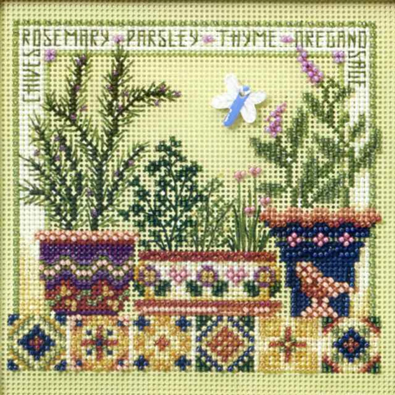 Herb Garden Cross Stitch Kit Mill Hill 2008 Buttons & Beads Spring 3 Herb Garden Cross Stitch Kit Mill Hill 2008 Buttons & Beads Spring
