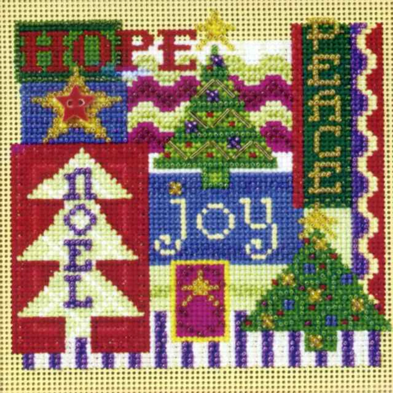 Christmas Collage Holiday Kit Mill Hill 2009 Buttons & Beads Winter 3 Christmas Collage Holiday Kit Mill Hill 2009 Buttons & Beads Winter