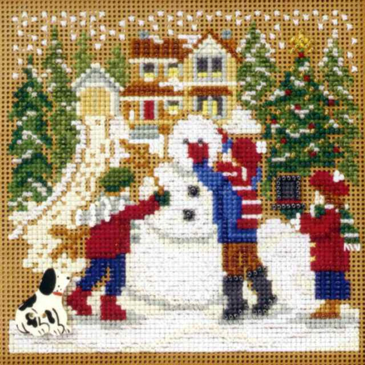 Snow Day Cross Stitch Kit Mill Hill 2009 Buttons & Beads Winter 3 Snow Day Cross Stitch Kit Mill Hill 2009 Buttons & Beads Winter