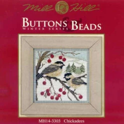 Chickadees Cross Stitch Kit Mill Hill 2013 Buttons & Beads Winter -Mew Holidays Shop 2013 chickadees001 65118.1455055655