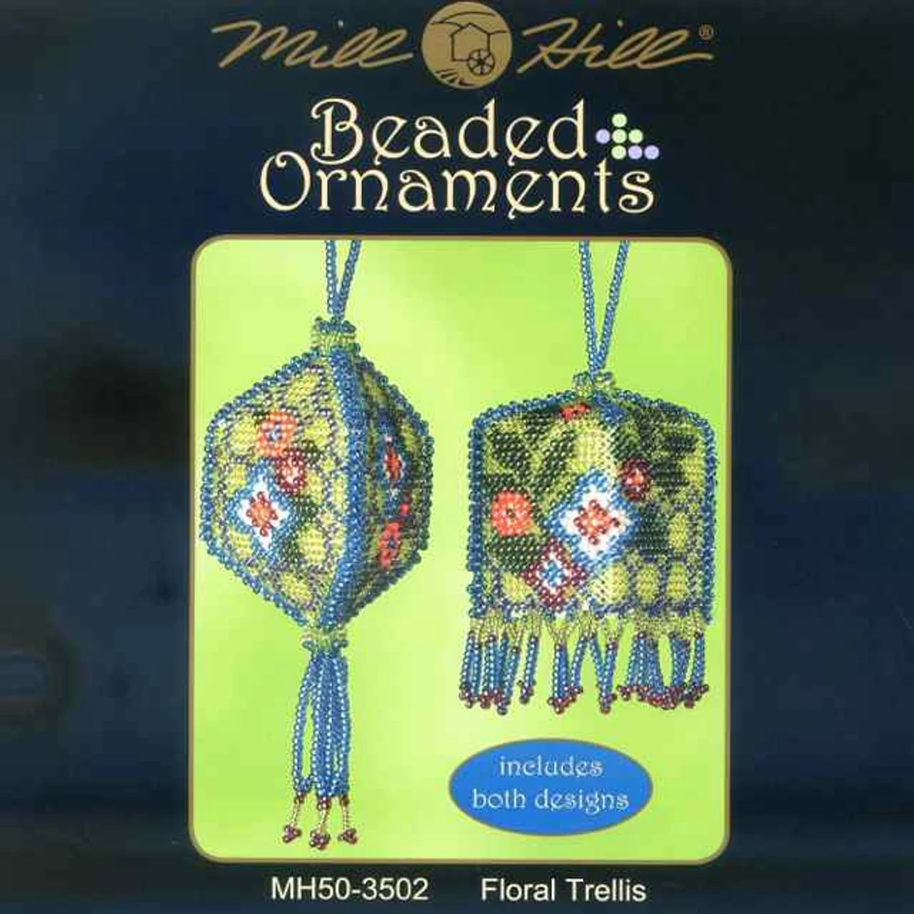 Floral Trellis Beaded Tassel Two Ornaments Kit Mill Hill 2013 Autumn 4 Floral Trellis Beaded Tassel Two Ornaments Kit Mill Hill 2013 Autumn - Image 2