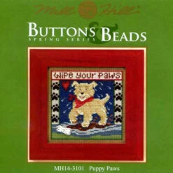 Puppy Paws Cross Stitch Kit Mill Hill 2013 Buttons & Beads Spring -Mew Holidays Shop 2013 puppy paws001 32086.1455055508