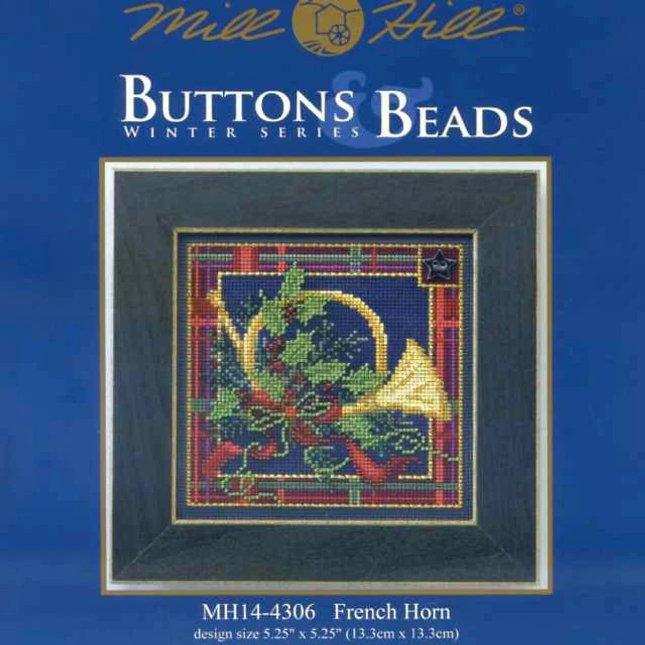 French Horn Cross Stitch Kit Mill Hill 2014 Buttons & Beads Winter 5 French Horn Cross Stitch Kit Mill Hill 2014 Buttons & Beads Winter - Image 3