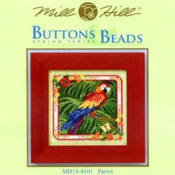 Parrot Cross Stitch Kit Mill Hill 2014 Buttons & Beads Spring -Mew Holidays Shop 2014 parrot001 17868.1455055903