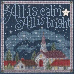 All Is Calm Cross Stitch Kit Mill Hill 2015 Buttons & Beads Winter MH145305