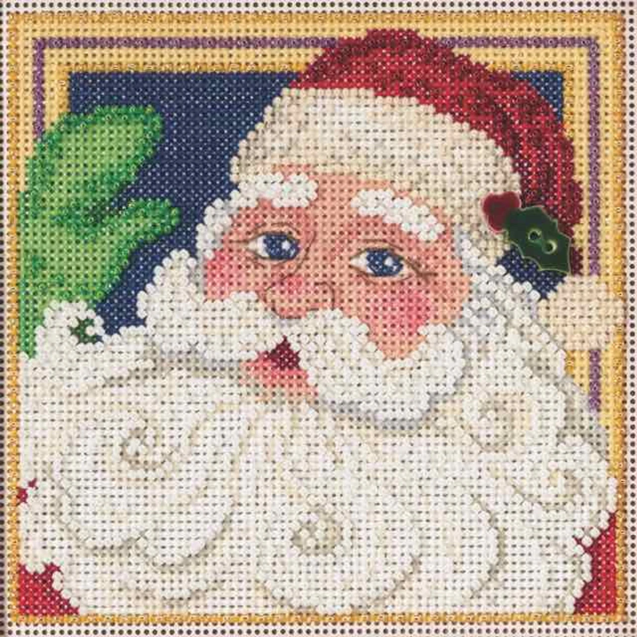 Jolly St Nick Cross Stitch Kit Mill Hill 2015 Buttons & Beads Winter MH145306 3 Jolly St Nick Cross Stitch Kit Mill Hill 2015 Buttons & Beads Winter MH145306
