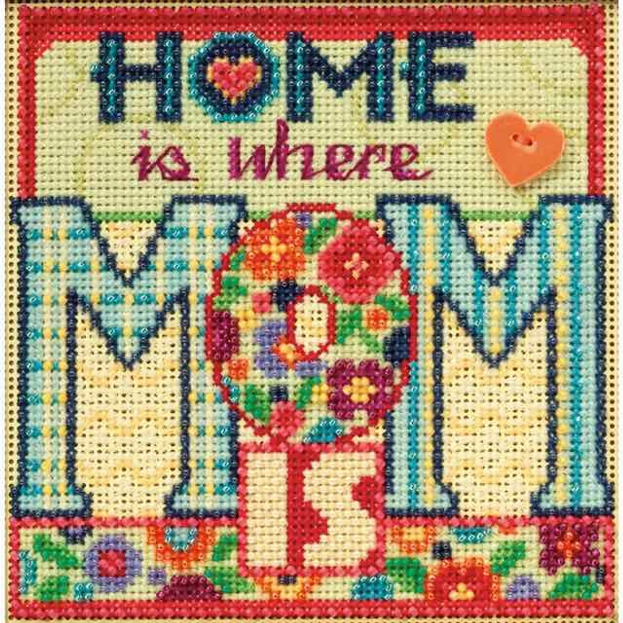 Mom Beaded Cross Stitch Kit Mill Hill 2015 Buttons & Beads Spring MH145101 3 Mom Beaded Cross Stitch Kit Mill Hill 2015 Buttons & Beads Spring MH145101