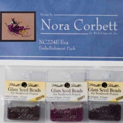 Eva Kit Cross Stitch Chart Fabric Beads Nora Corbett NC224 Mirabilia Designs -Mew Holidays Shop 2016 eva beads001 89034.1470447990