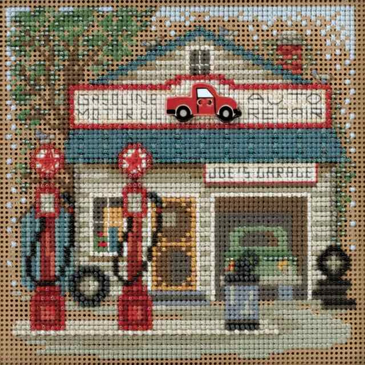 Joe's Garage Cross Stitch Kit Mill Hill 2016 Buttons & Beads Spring MH141614 3 Joe's Garage Cross Stitch Kit Mill Hill 2016 Buttons & Beads Spring MH141614