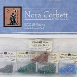 Minerva Kit Cross Stitch Chart Fabric Beads Nora Corbett Mirabilia Designs NC221 -Mew Holidays Shop 2016 minerva beads001 28569.1462147904