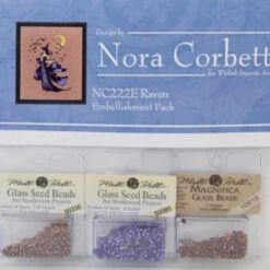 Raven Kit Cross Stitch Chart Fabric Beads Nora Corbett Mirabilia Designs NC222 -Mew Holidays Shop 2016 raven beads001 81830.1462147901