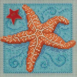 Starfish Cross Stitch Kit Mill Hill 2016 Buttons & Beads Spring MH141615