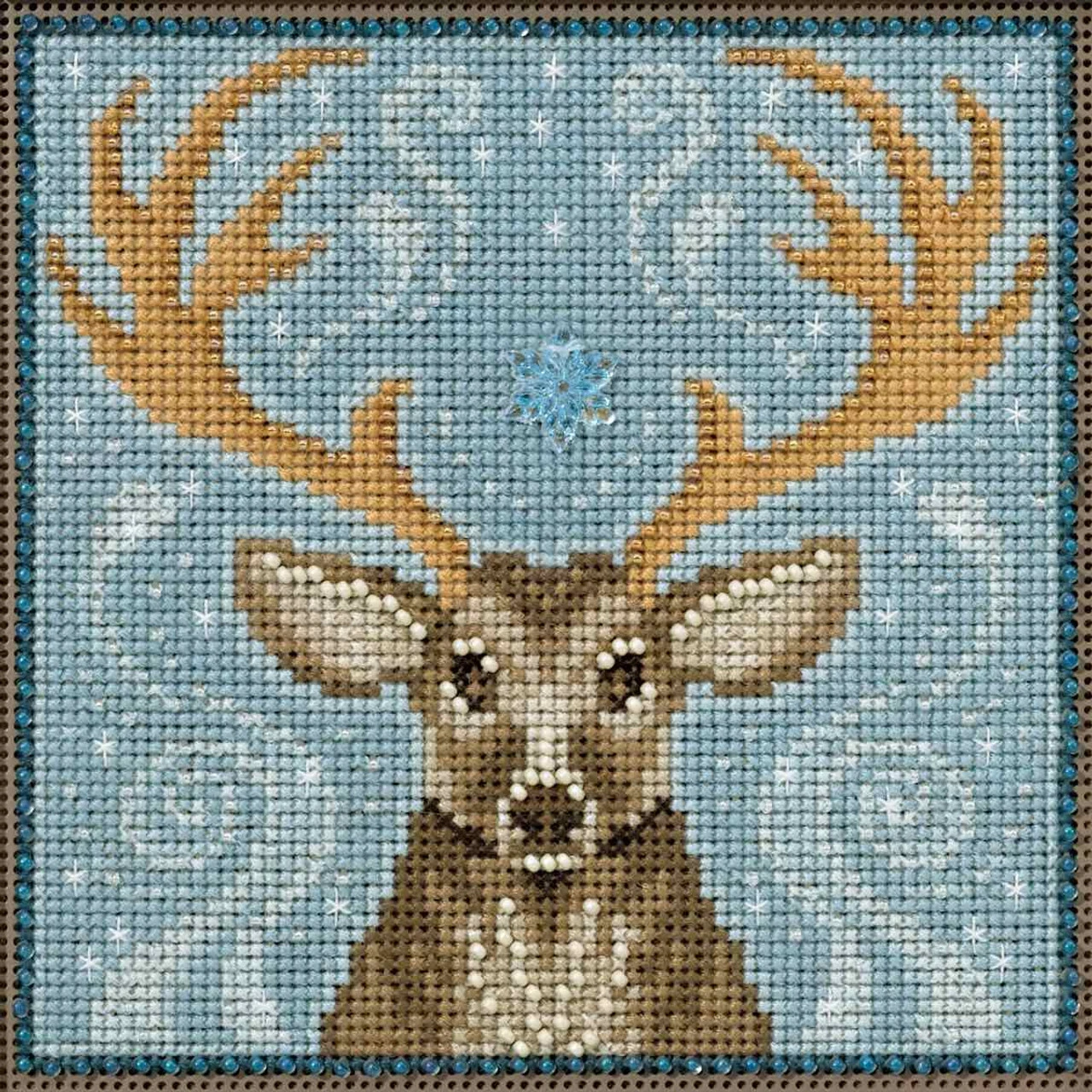 Winter Stag Cross Stitch Kit Mill Hill 2016 Buttons & Beads Winter MH141636 3 Winter Stag Cross Stitch Kit Mill Hill 2016 Buttons & Beads Winter MH141636