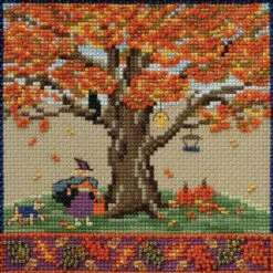 Fall Oak Cross Stitch Kit Mill Hill 2017 Mighty Oak Quartet MH171714