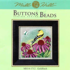 Goldfinch Cross Stitch Kit Mill Hill 2017 Buttons & Beads Spring MH141712 -Mew Holidays Shop 2017 goldfinch001 35895.1494428551