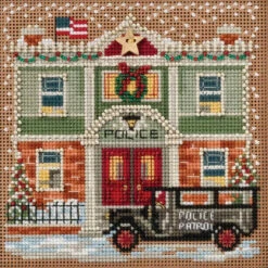 Police Station Cross Stitch Kit Mill Hill 2017 Buttons Beads Winter MH141732