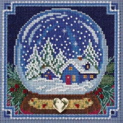 Snow Globe Cross Stitch Kit Mill Hill 2017 Buttons Beads Winter MH141734