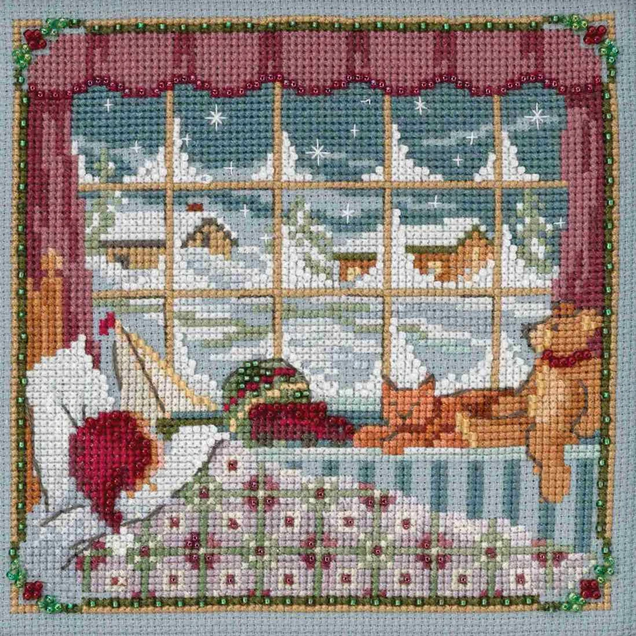 Children Were Nestled Cross Stitch Kit Mill Hill 2018 A Visit From St Nick Quartet MH171832 3 Children Were Nestled Cross Stitch Kit Mill Hill 2018 A Visit From St Nick Quartet MH171832