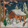 Christmas Cabin Cross Stitch Kit Mill Hill 2018 Buttons Beads Winter MH141834