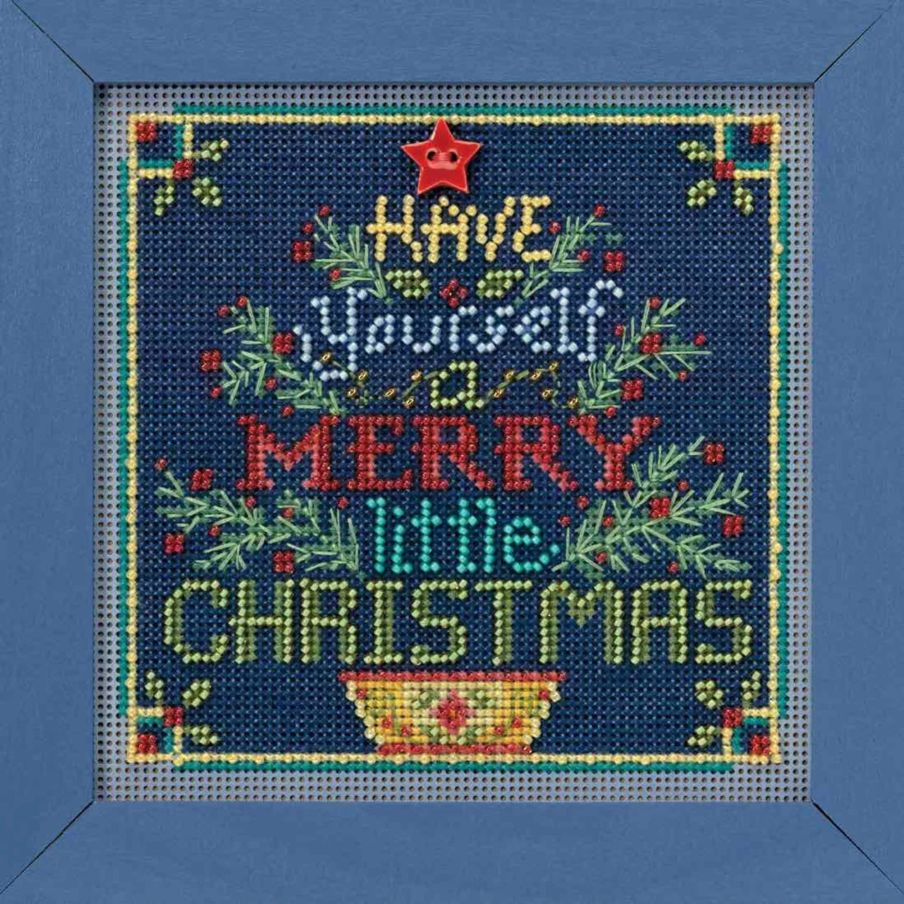 Merry Little Christmas Cross Stitch Kit Mill Hill 2018 Buttons Beads Winter MH141831 4 Merry Little Christmas Cross Stitch Kit Mill Hill 2018 Buttons Beads Winter MH141831 - Image 2