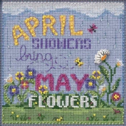 April Showers Cross Stitch Kit Mill Hill 2019 Buttons & Beads Spring MH141913