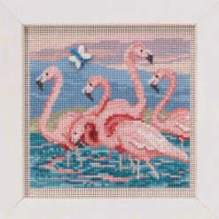 Flamingos Cross Stitch Kit Mill Hill 2019 Buttons & Beads Spring MH141916 -Mew Holidays Shop 2019 flamingos004 65052.1679841242