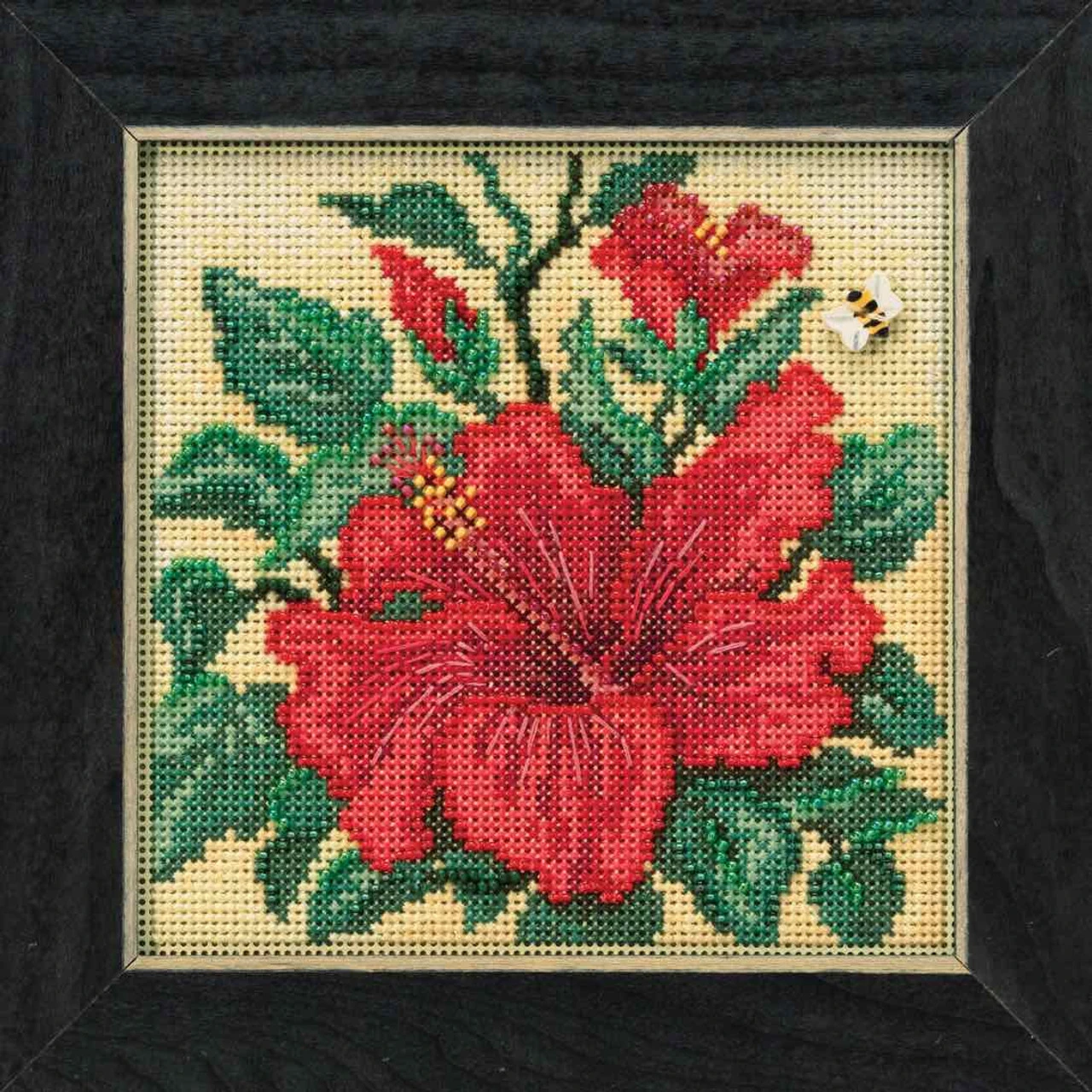 Hibiscus Cross Stitch Kit Mill Hill 2019 Buttons & Beads Spring MH141915 4 Hibiscus Cross Stitch Kit Mill Hill 2019 Buttons & Beads Spring MH141915 - Image 2