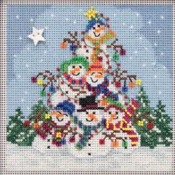 Snowman Pile Cross Stitch Kit Mill Hill 2019 Buttons Beads Winter MH141932