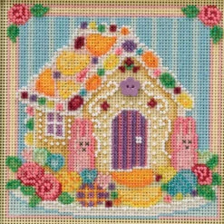 Sugar Cookie House Cross Stitch Kit Mill Hill 2019 Buttons & Beads Spring MH141914