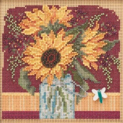 Sunflower Bouquet Cross Stitch Kit Mill Hill 2019 Buttons & Beads Autumn MH141924