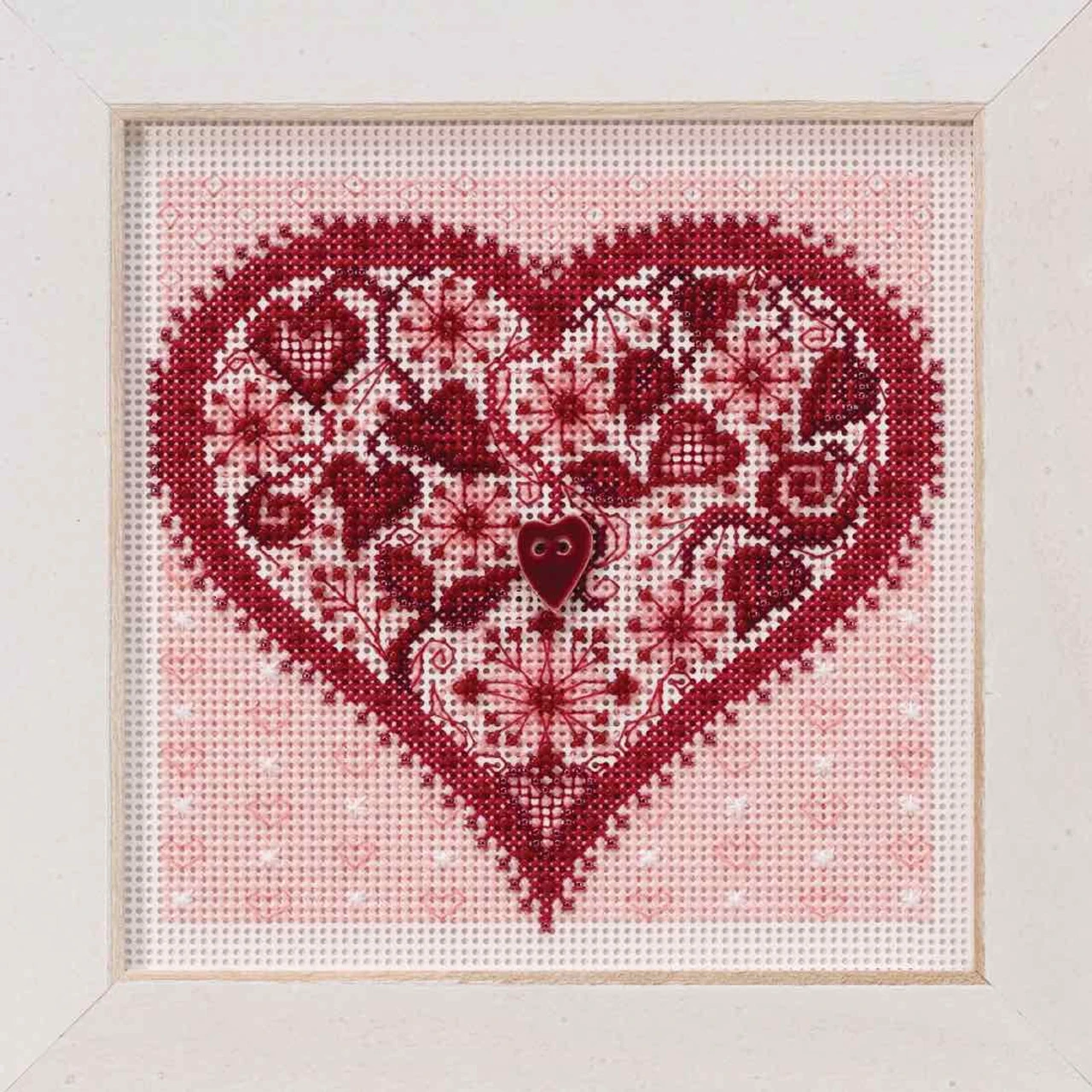 Valentine Heart Cross Stitch Kit Mill Hill 2019 Buttons & Beads Spring MH141912 4 Valentine Heart Cross Stitch Kit Mill Hill 2019 Buttons & Beads Spring MH141912 - Image 2