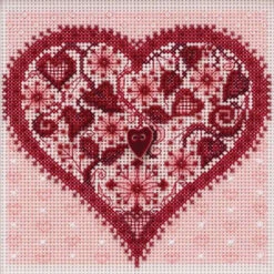 Valentine Heart Cross Stitch Kit Mill Hill 2019 Buttons & Beads Spring MH141912