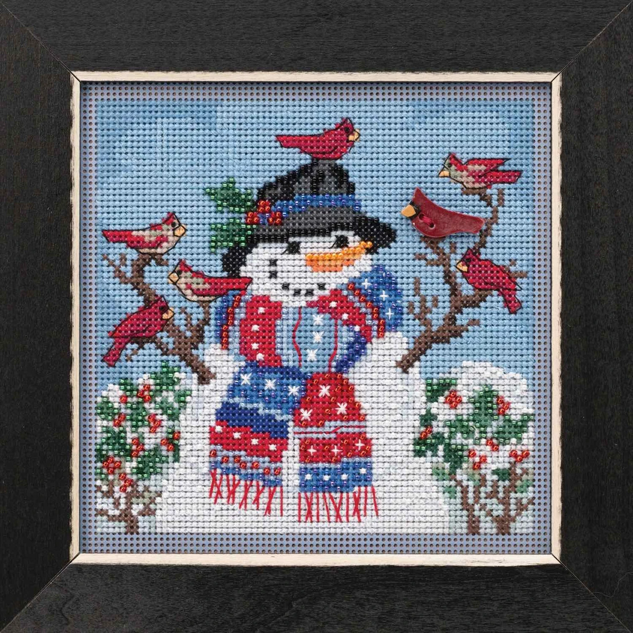 Winter Welcome Cross Stitch Kit Mill Hill 2019 Buttons Beads Winter MH141931 4 Winter Welcome Cross Stitch Kit Mill Hill 2019 Buttons Beads Winter MH141931 - Image 2